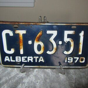 Vintage Licence Plate Alberta 1970